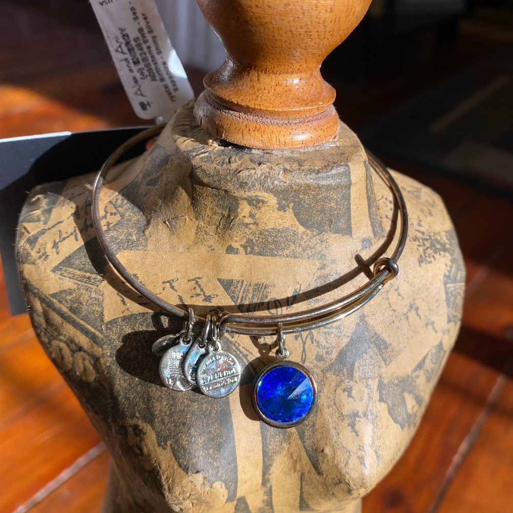 Alex And Ani Silver & Sapphire Bracelet NWT